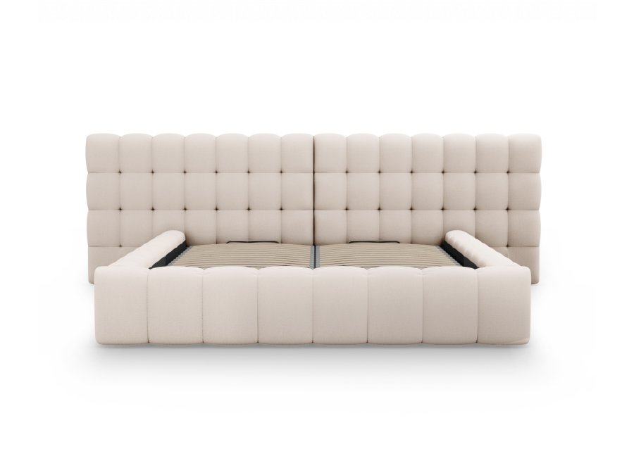 MICADONI  Opbevaringsseng med dobbelt sengegavl, 