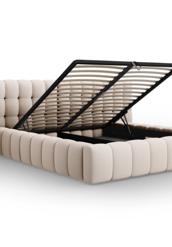 MICADONI  Opbevaringsseng med dobbelt sengegavl, 