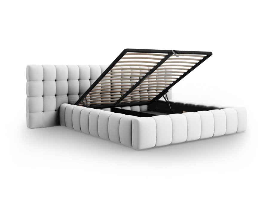 MICADONI  Opbevaringsseng med dobbelt sengegavl, 