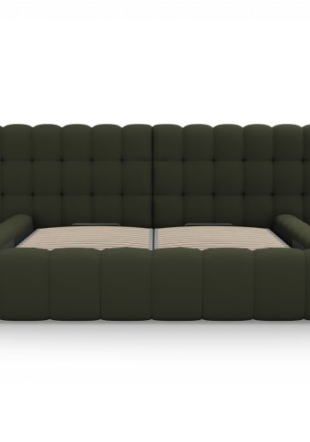 MICADONI  Opbevaringsseng med dobbelt sengegavl, 