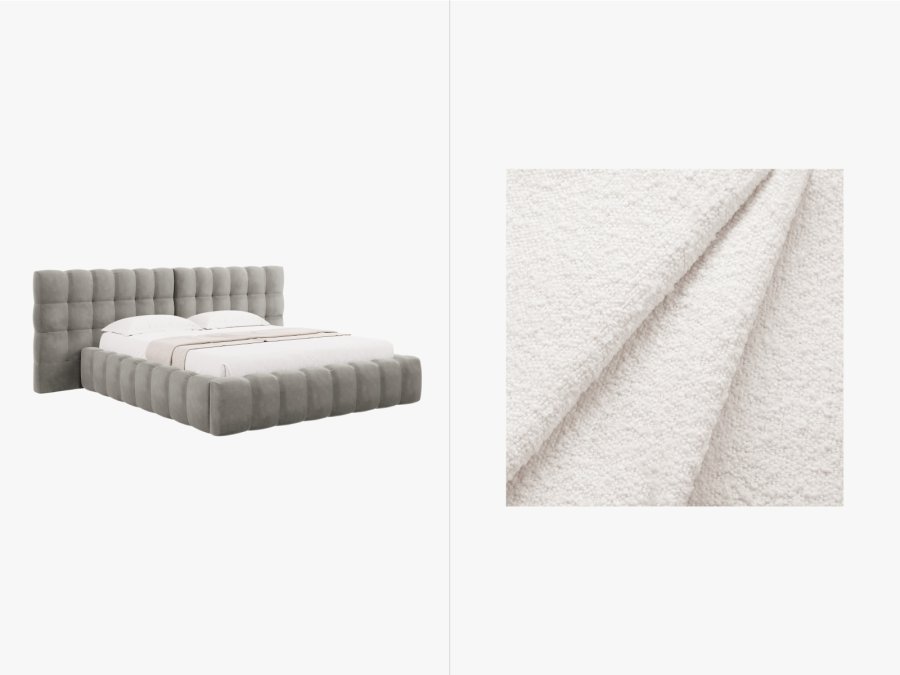 MICADONI  Opbevaringsseng i fljl med dobbelt sengegavl, 