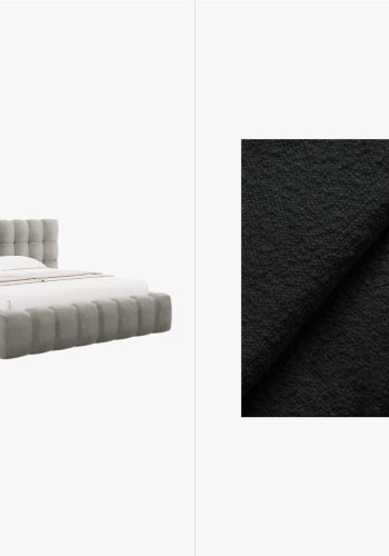 MICADONI  Opbevaringsseng i fljl med dobbelt sengegavl, 