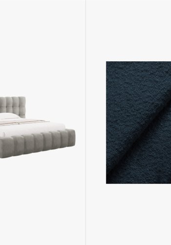 MICADONI  Opbevaringsseng i fljl med dobbelt sengegavl, 