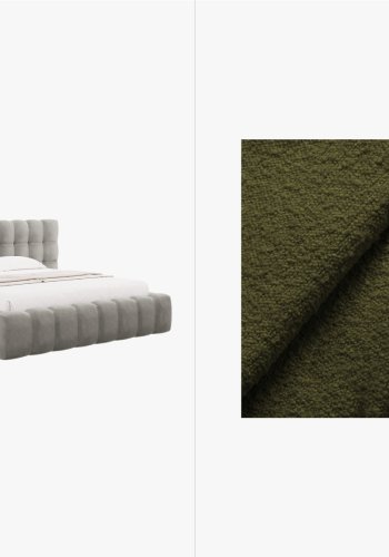 MICADONI  Opbevaringsseng i fljl med dobbelt sengegavl, 