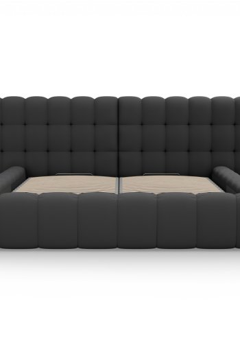 MICADONI  Opbevaringsseng med dobbelt sengegavl, 