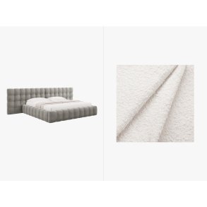 MICADONI  Opbevaringsseng i fljl med dobbelt sengegavl, 