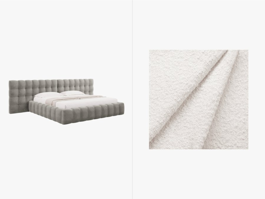 MICADONI  Opbevaringsseng i fljl med dobbelt sengegavl, 