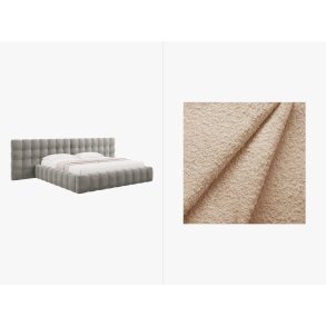 MICADONI  Opbevaringsseng i fljl med dobbelt sengegavl, 