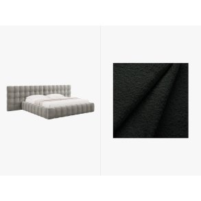 MICADONI  Opbevaringsseng i fljl med dobbelt sengegavl, 