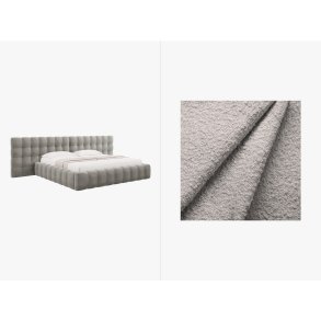 MICADONI  Opbevaringsseng i fljl med dobbelt sengegavl, 