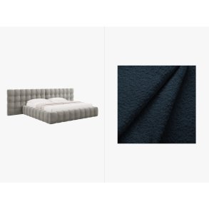 MICADONI  Opbevaringsseng i fljl med dobbelt sengegavl, 