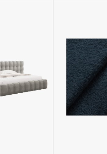 MICADONI  Opbevaringsseng i fljl med dobbelt sengegavl, 