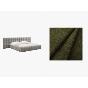 MICADONI  Opbevaringsseng i fljl med dobbelt sengegavl, 