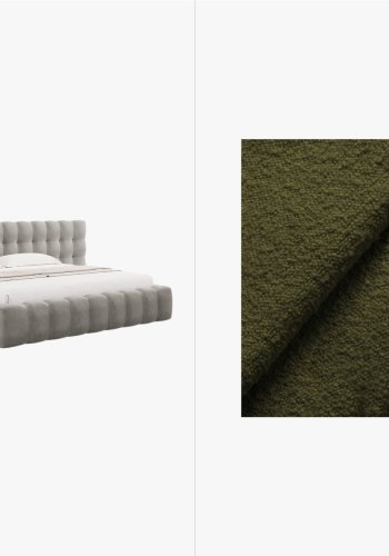 MICADONI  Opbevaringsseng i fljl med dobbelt sengegavl, 