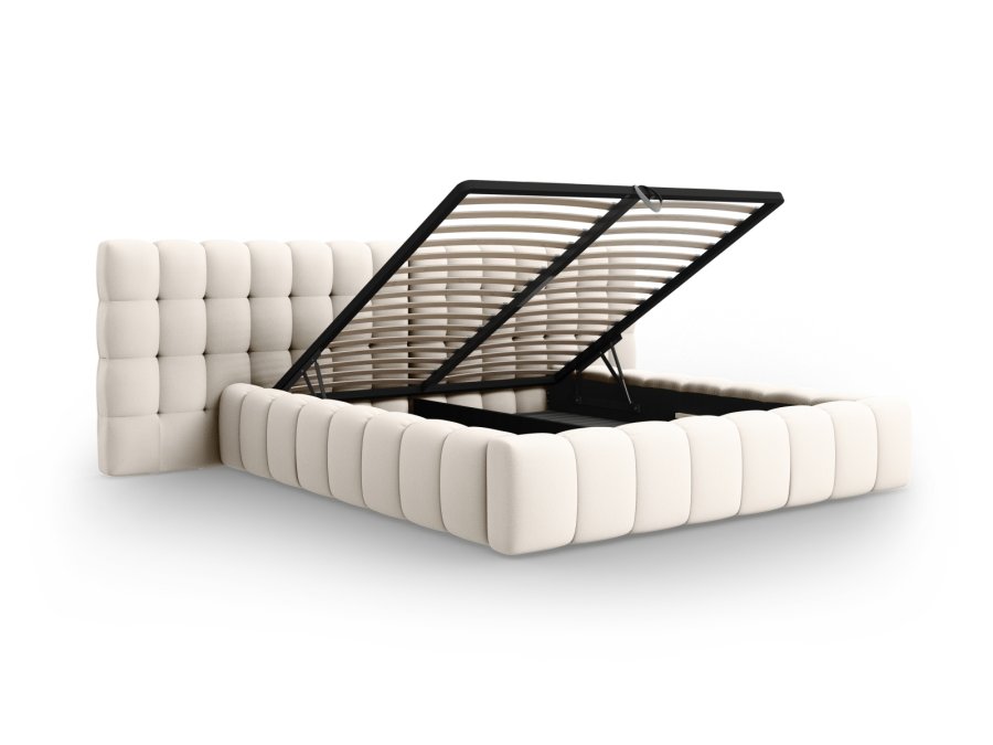 MICADONI  Opbevaringsseng med dobbelt sengegavl, 