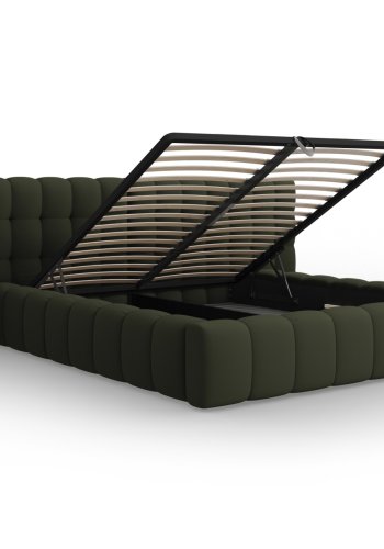 MICADONI  Opbevaringsseng med dobbelt sengegavl, 