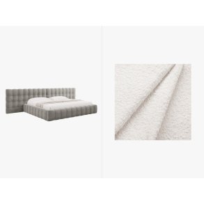 MICADONI  Opbevaringsseng i fljl med dobbelt sengegavl, 