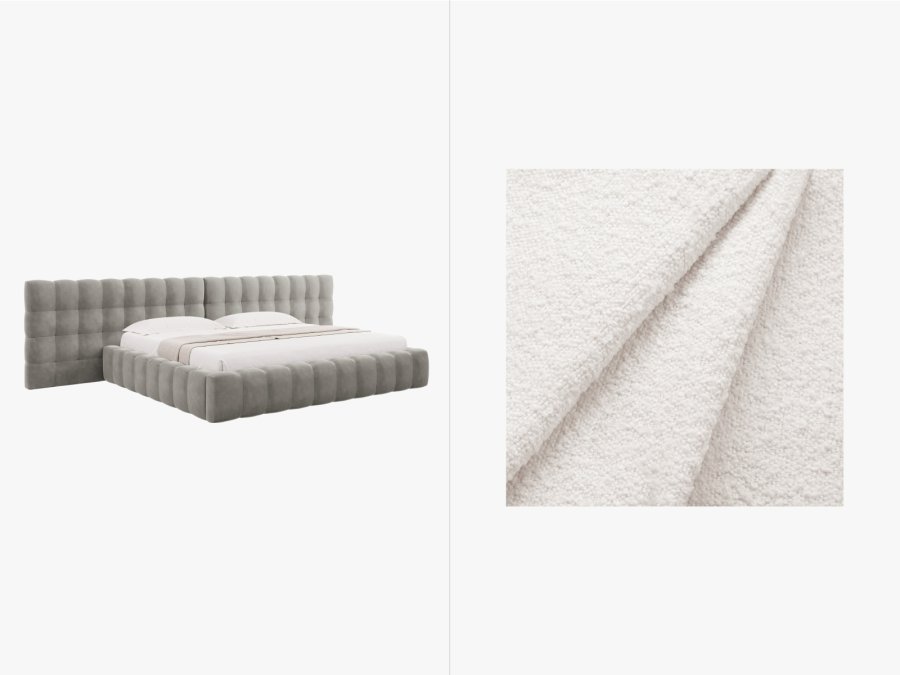 MICADONI  Opbevaringsseng i fljl med dobbelt sengegavl, 