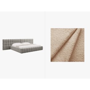 MICADONI  Opbevaringsseng i fljl med dobbelt sengegavl, 