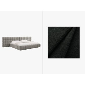 MICADONI  Opbevaringsseng i fljl med dobbelt sengegavl, 