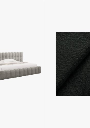 MICADONI  Opbevaringsseng i fljl med dobbelt sengegavl, 