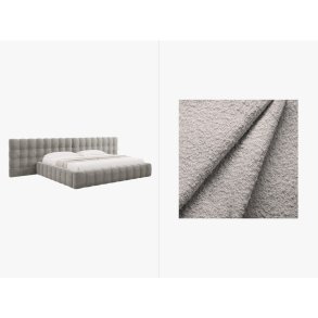 MICADONI  Opbevaringsseng i fljl med dobbelt sengegavl, 