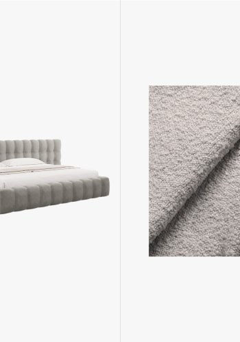 MICADONI  Opbevaringsseng i fljl med dobbelt sengegavl, 