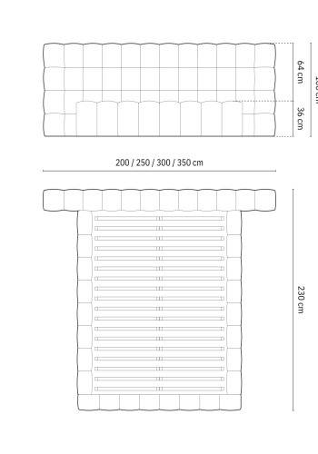 MICADONI  Opbevaringsseng i fljl med dobbelt sengegavl, 