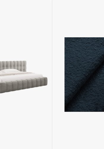 MICADONI  Opbevaringsseng i fljl med dobbelt sengegavl, 