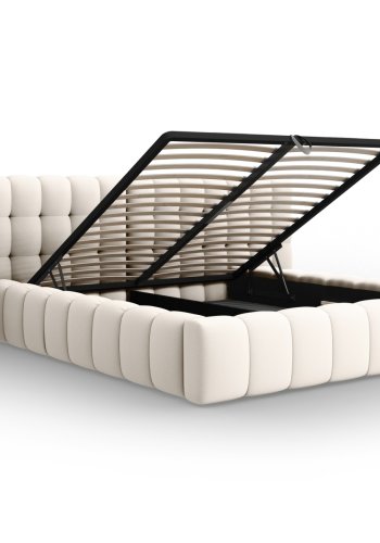 MICADONI  Opbevaringsseng med dobbelt sengegavl, 