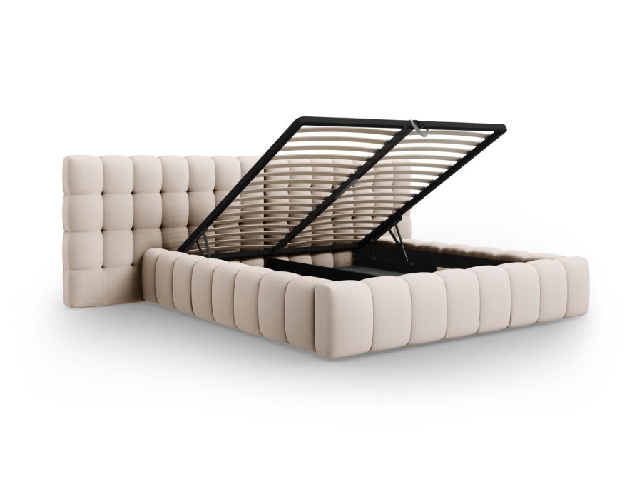 MICADONI  Opbevaringsseng med dobbelt sengegavl, 