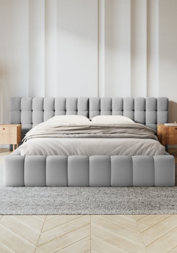 MICADONI  Opbevaringsseng med dobbelt sengegavl, 