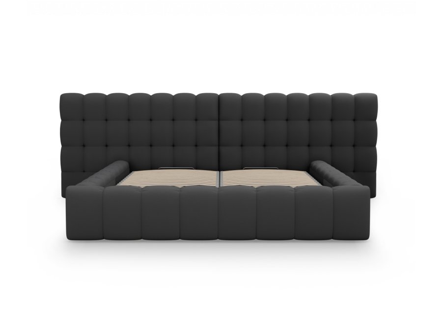 MICADONI  Opbevaringsseng med dobbelt sengegavl, 