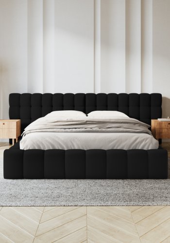 MICADONI  Opbevaringsseng med dobbelt sengegavl, 