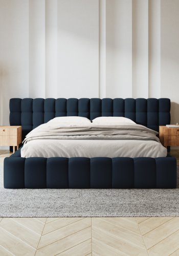 MICADONI  Opbevaringsseng med dobbelt sengegavl, 