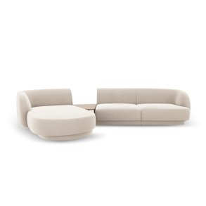 MICADONI  Velvet Left Modular Sofa, 