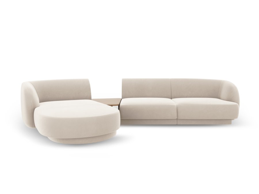 MICADONI  Velvet Left Modular Sofa, 