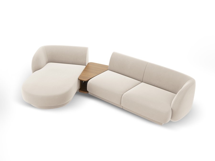 MICADONI  Velvet Left Modular Sofa, 