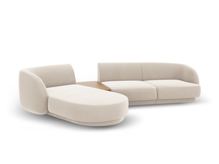 MICADONI  Velvet Left Modular Sofa, 
