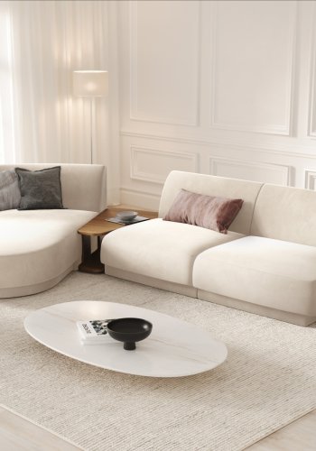 MICADONI  Velvet Left Modular Sofa, 
