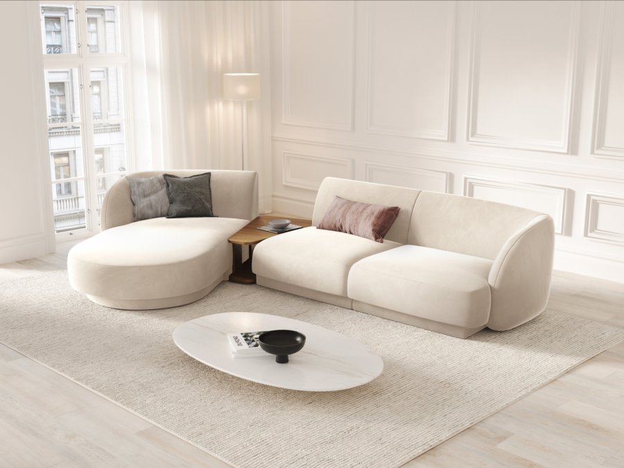 MICADONI  Velvet Left Modular Sofa, 