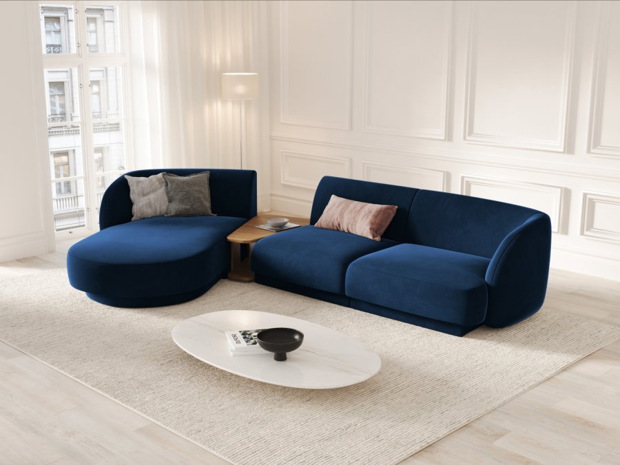 MICADONI  Velvet Left Modular Sofa, 