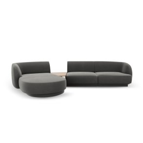 MICADONI  Velvet Left Modular Sofa, 