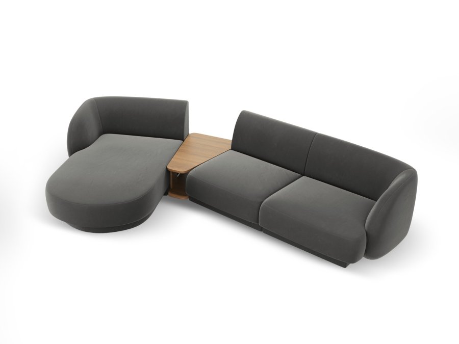 MICADONI  Velvet Left Modular Sofa, 