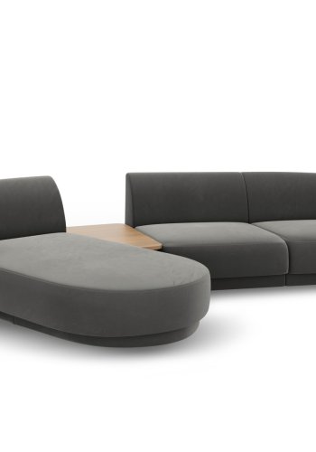 MICADONI  Velvet Left Modular Sofa, 