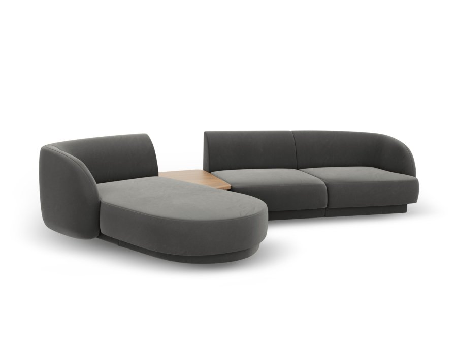 MICADONI  Velvet Left Modular Sofa, 