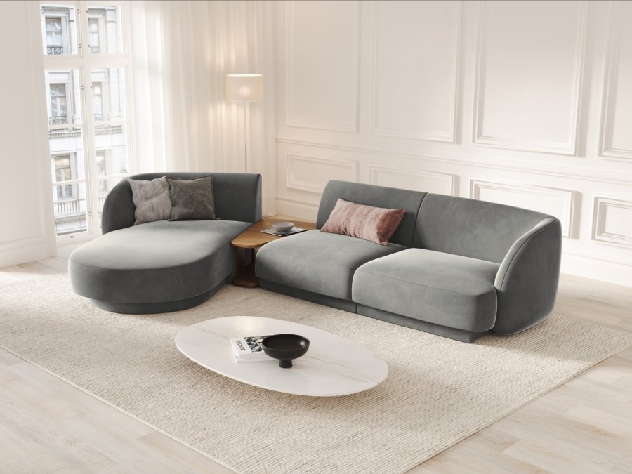 MICADONI  Velvet Left Modular Sofa, 