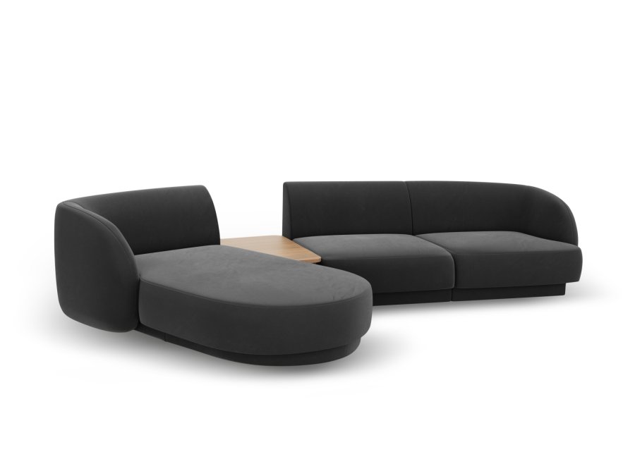 MICADONI  Velvet Left Modular Sofa, 