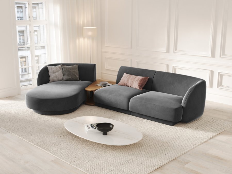 MICADONI  Velvet Left Modular Sofa, 