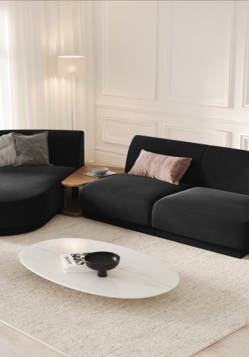 MICADONI  Velvet Left Modular Sofa, 